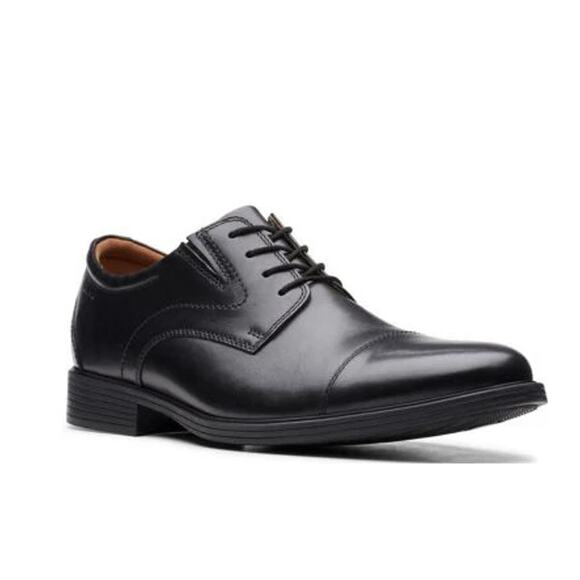 Clark’s Men’s Black Leather Tilden Whiddon Cap-Toe Oxfords Shoes Size 10.5 main image 5
